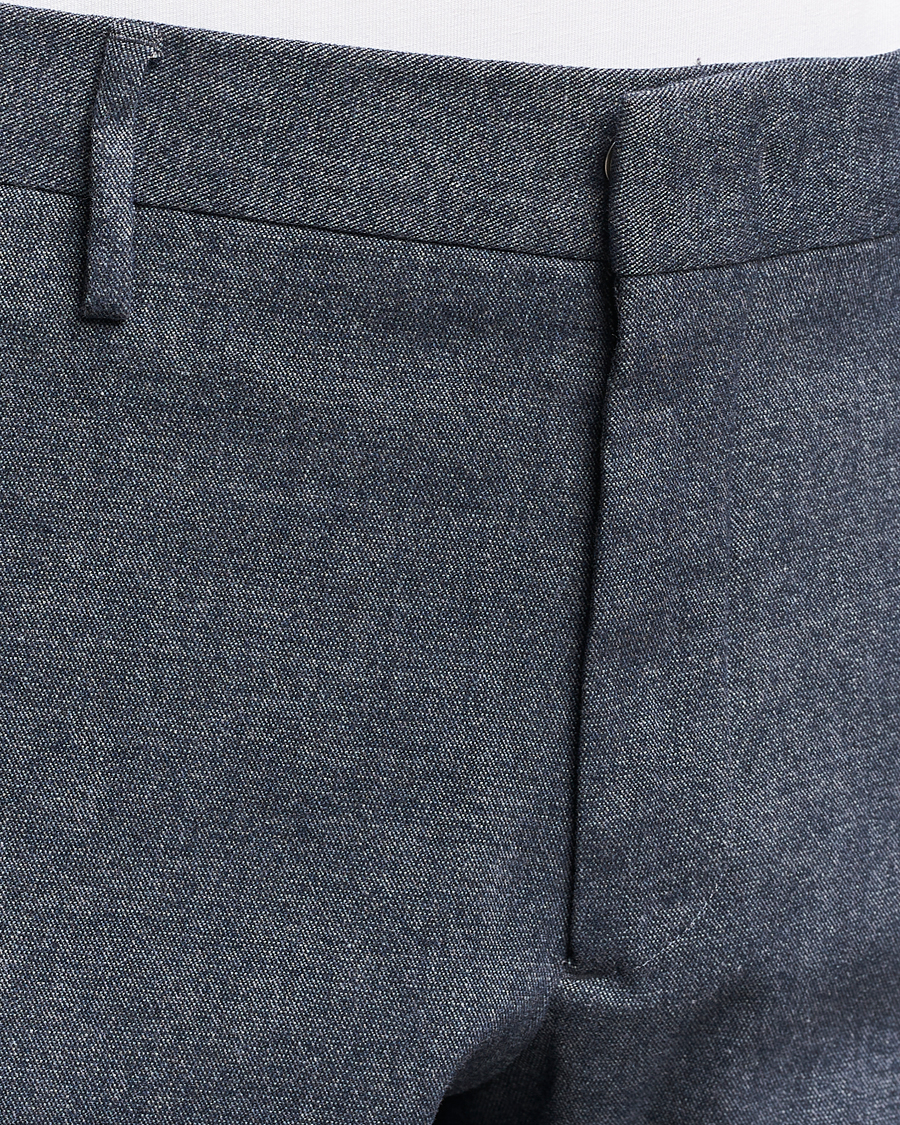 Hombres | Pantalones | NN07 | Theo Brushed Cotton Trousers Navy Blue