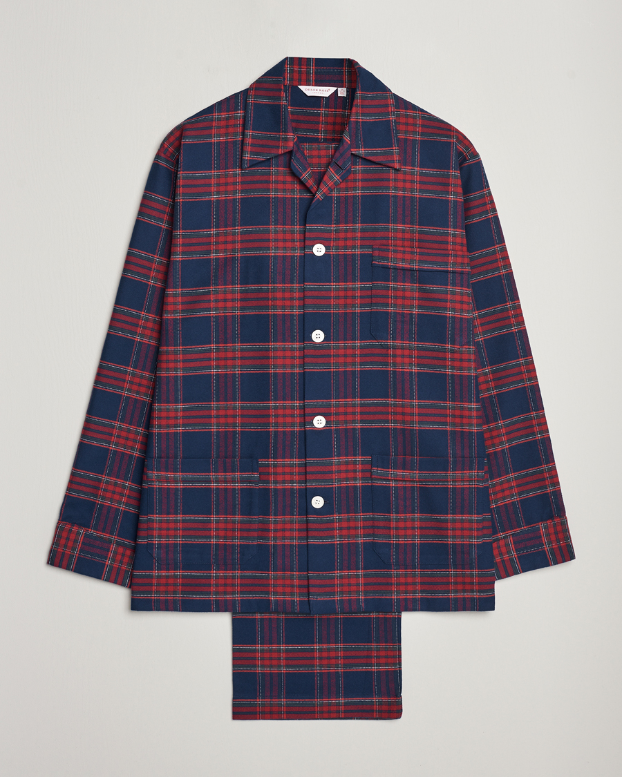 Hombres | Pijamas y batas | Derek Rose | Cotton Flannel Checked Pyjama Set Multi