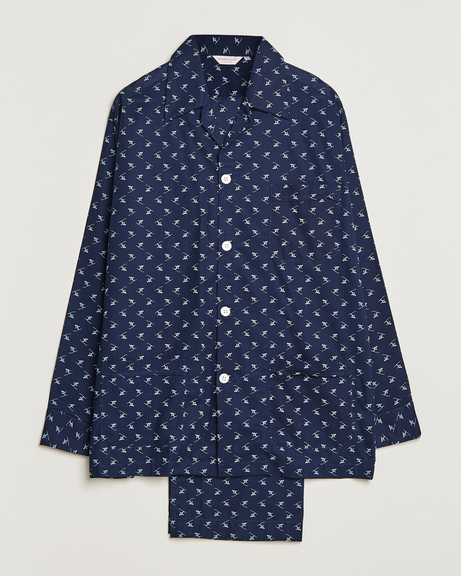 Hombres | Pijamas y batas | Derek Rose | Cotton Ski Pyjama Set Navy
