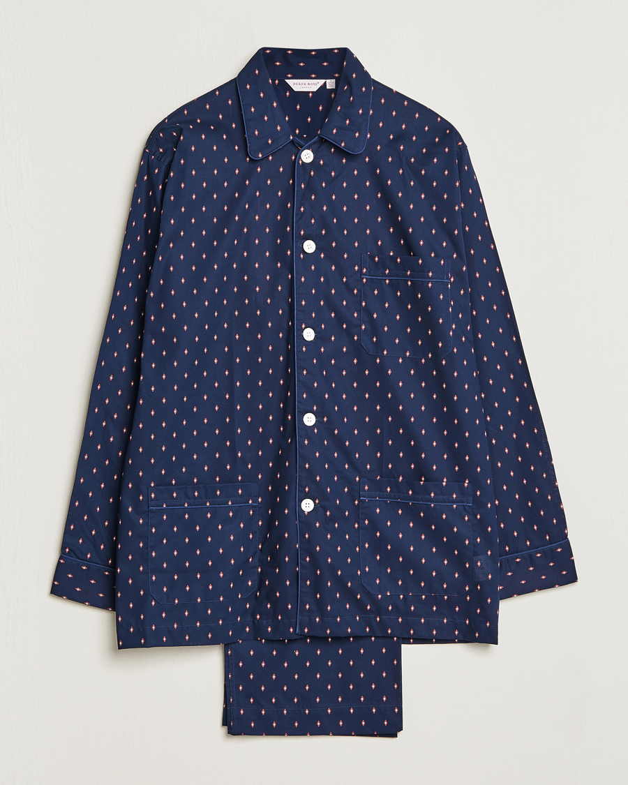 Hombres | Pijamas y batas | Derek Rose | Cotton Pyjama Set Navy
