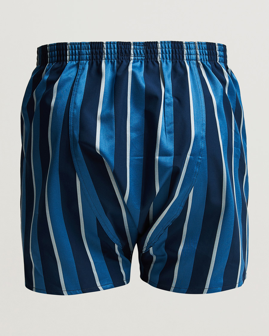 Hombres | Ropa interior y calcetines | Derek Rose | Classic Fit Striped Cotton Boxer Shorts Blue Multi