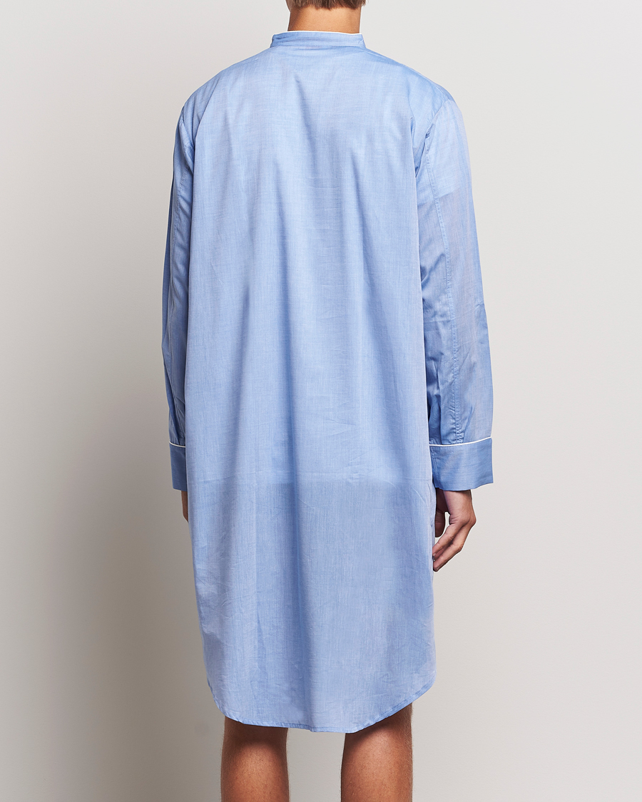 Hombres | Derek Rose Cotton Pullover Nightshirt Light Blue | Derek Rose | Cotton Pullover Nightshirt Light Blue
