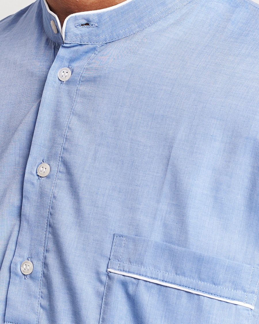 Hombres | Pijamas y batas | Derek Rose | Cotton Pullover Nightshirt Light Blue