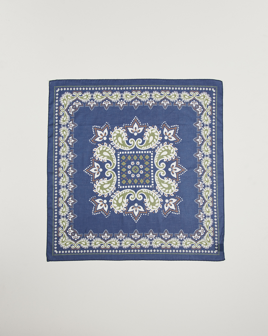 Hombres | Amanda Christensen Cotton Voilé Printed Flower Bandana Navy | Amanda Christensen | Cotton Voilé Printed Flower Bandana Navy