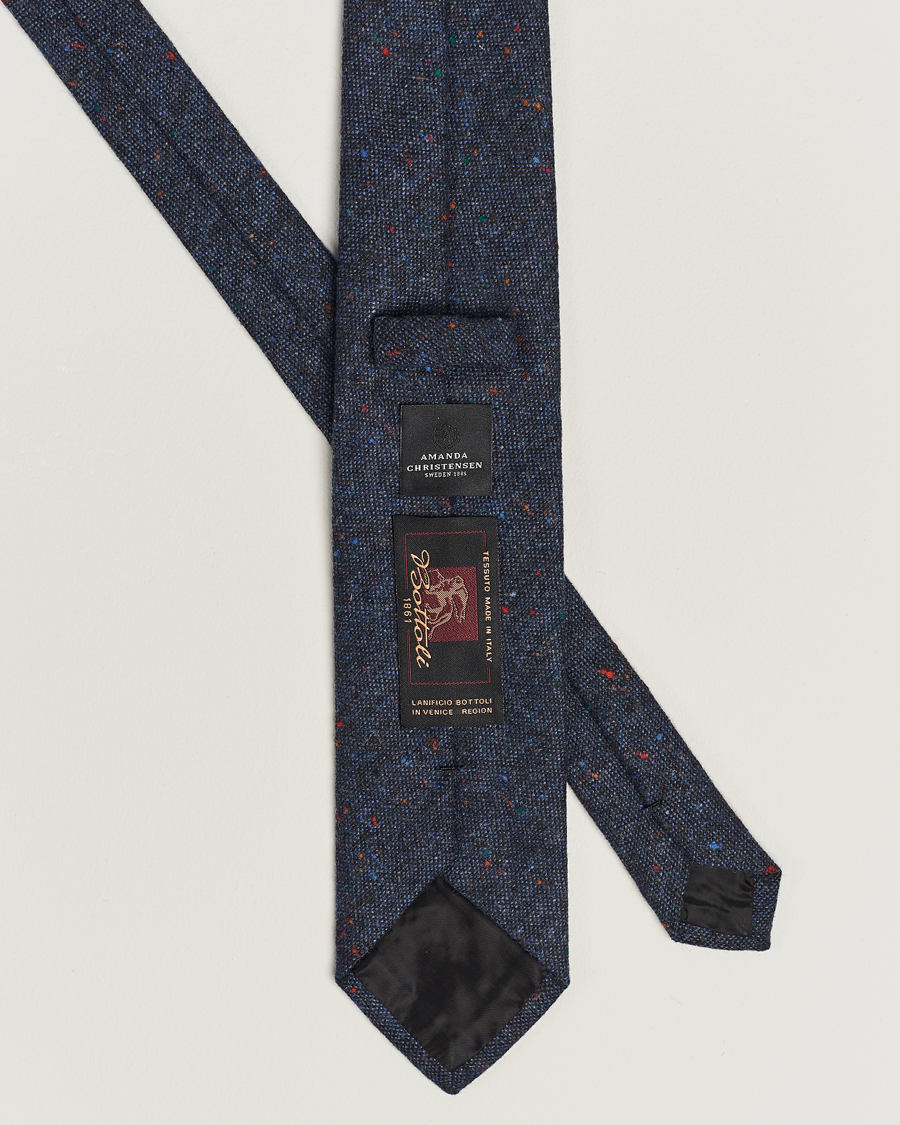 Hombres | Amanda Christensen Wool Donegal 8cm Tie Navy | Amanda Christensen | Wool Donegal 8cm Tie Navy