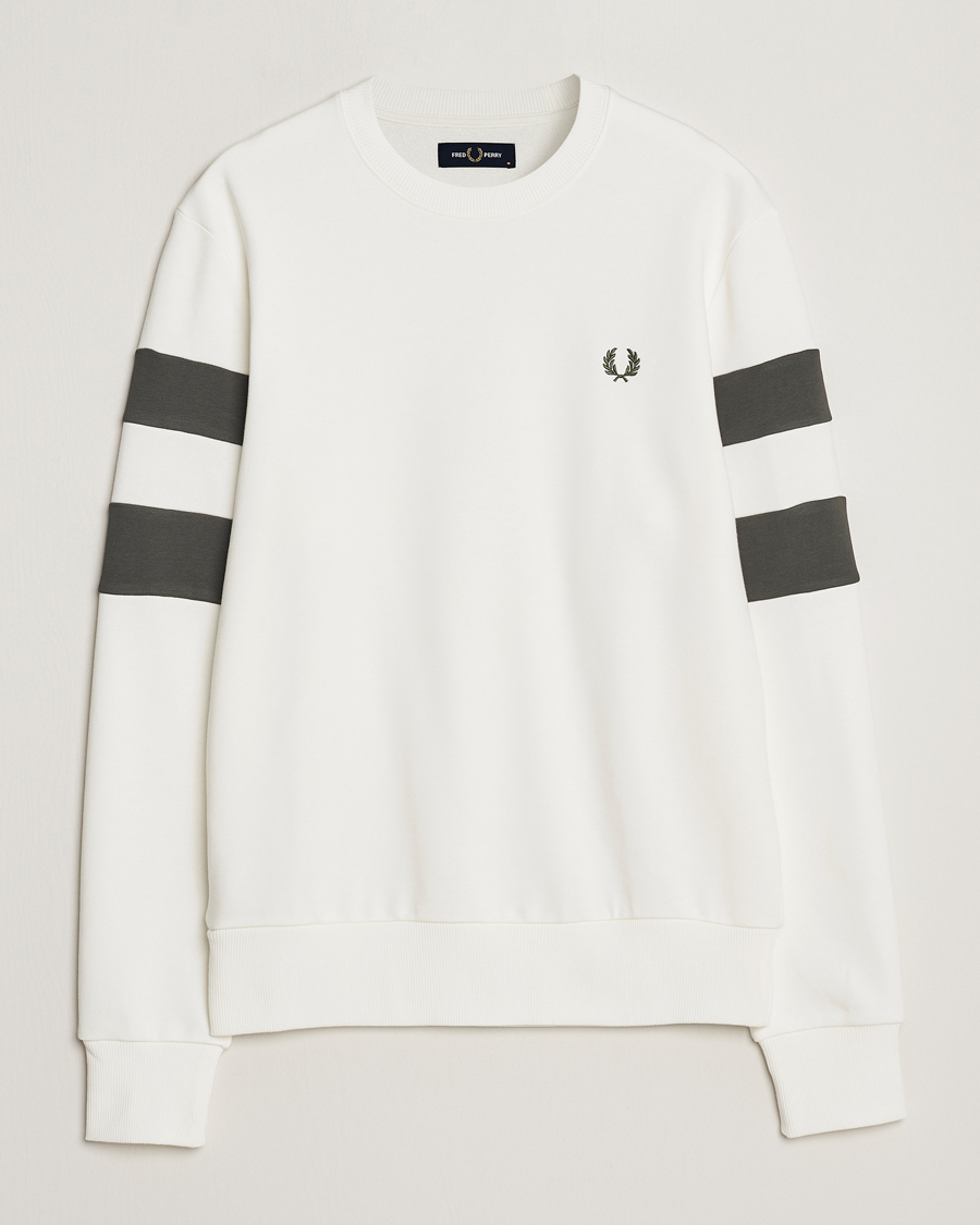 Hombres | Jerséis y prendas de punto | Fred Perry | Tipped Sleeve Sweatshirt Snow Whiite