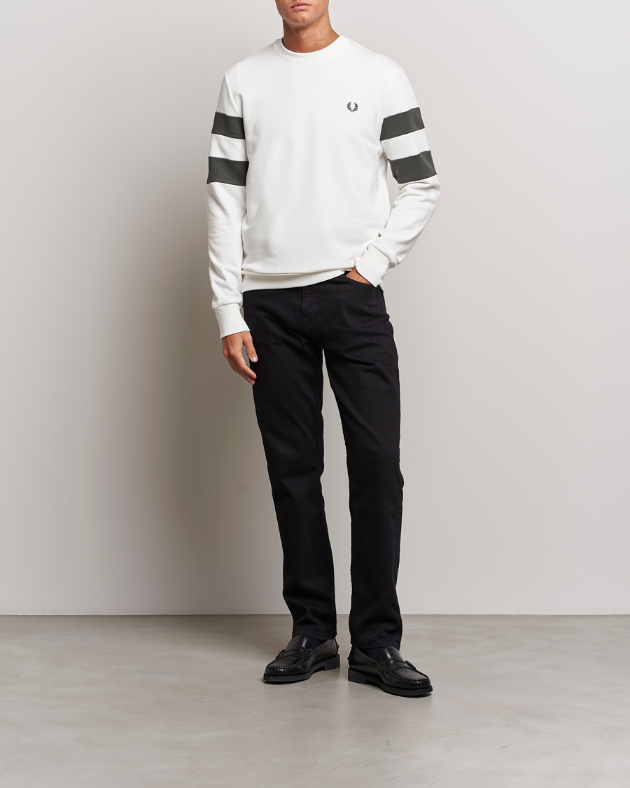 Hombres | Jerséis y prendas de punto | Fred Perry | Tipped Sleeve Sweatshirt Snow Whiite