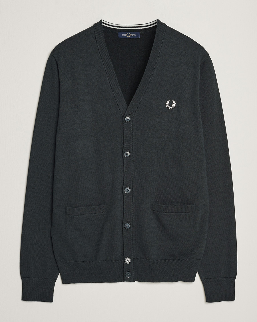 Hombres | Jerséis y prendas de punto | Fred Perry | Knitted Cardigan Night Green