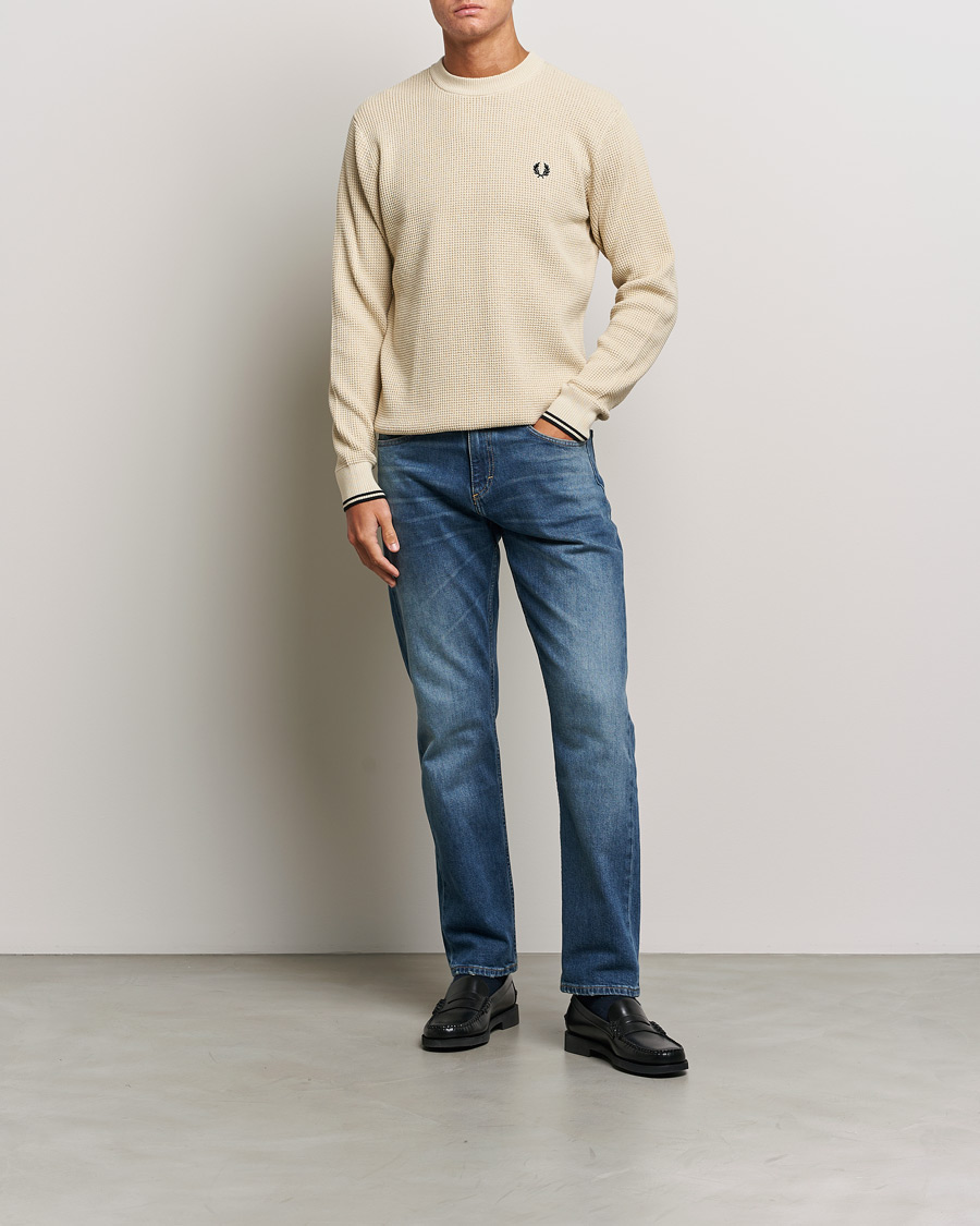 Hombres | Jerséis y prendas de punto | Fred Perry | Waffle Stitch Jumper Oatmeal