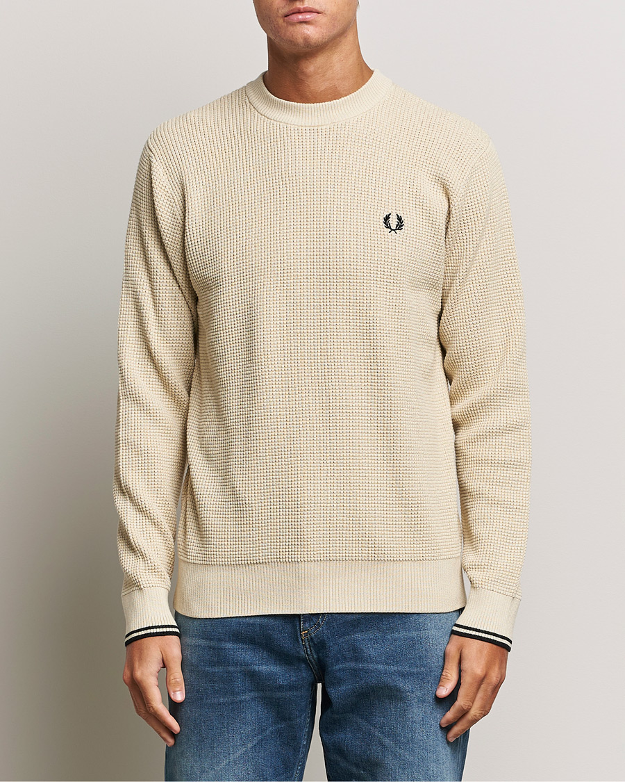 Hombres | Jerséis y prendas de punto | Fred Perry | Waffle Stitch Jumper Oatmeal