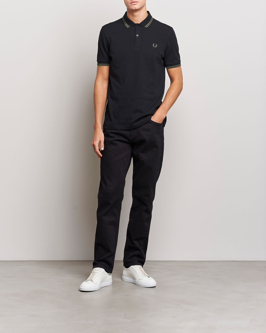 Hombres | Polos | Fred Perry | Twin Tipped Polo Shirt Black