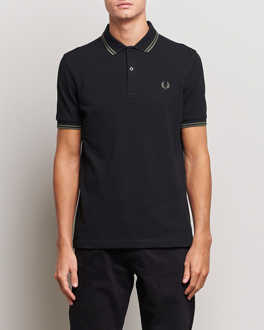 Hombres | Polos | Fred Perry | Twin Tipped Polo Shirt Black