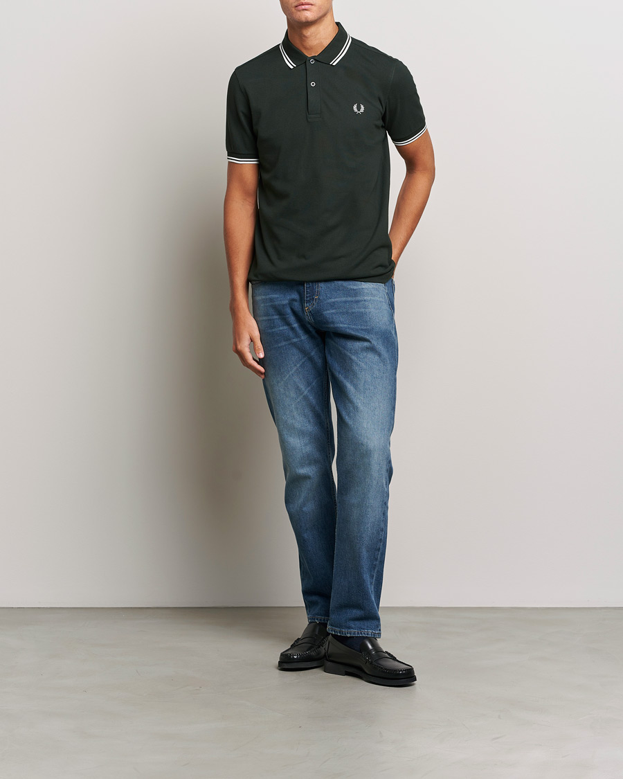Hombres | Polos | Fred Perry | Twin Tipped Polo Shirt Night Green