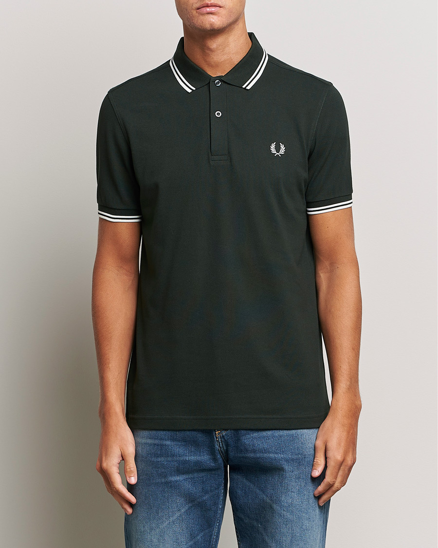 Hombres | Camisas polo de manga corta | Fred Perry | Twin Tipped Polo Shirt Night Green