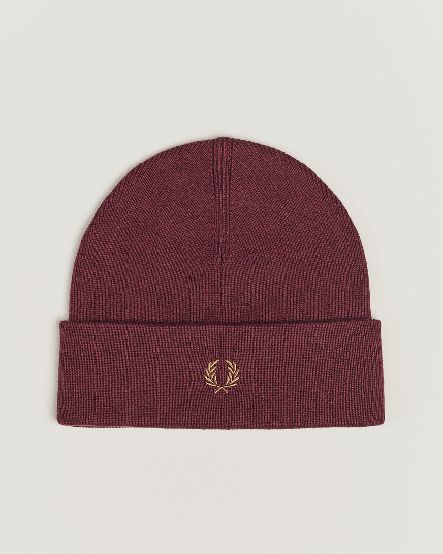 Hombres | Fred Perry Merino Wool Beanie Oxblood | Fred Perry | Merino Wool Beanie Oxblood