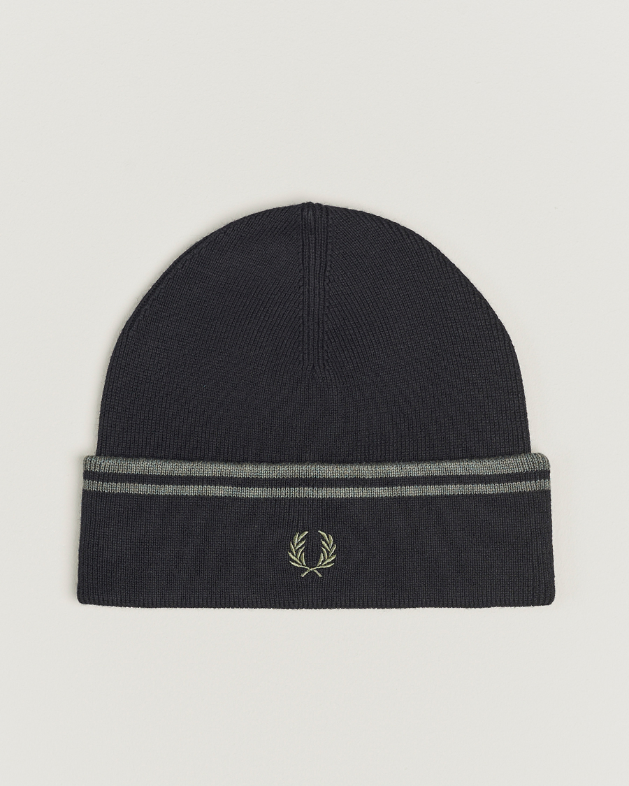 Hombres | Fred Perry Twin Tipped Merino Beanie Black | Fred Perry | Twin Tipped Merino Beanie Black