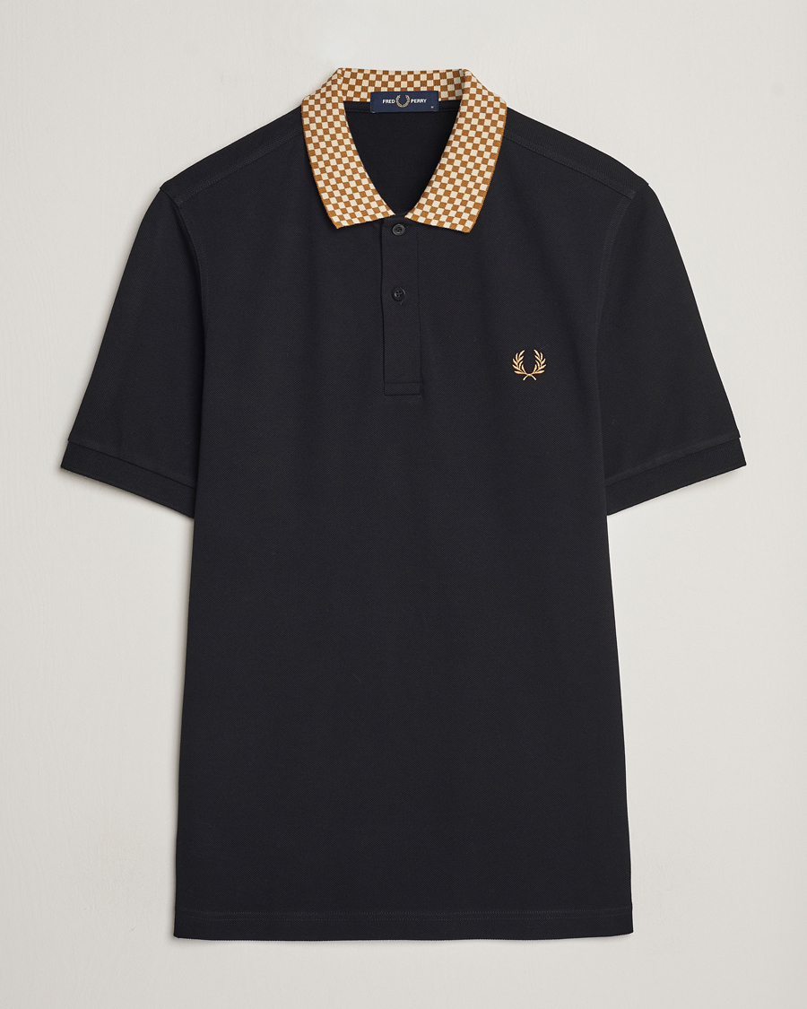Hombres | Polos | Fred Perry | Checkboard Collar Polo Black