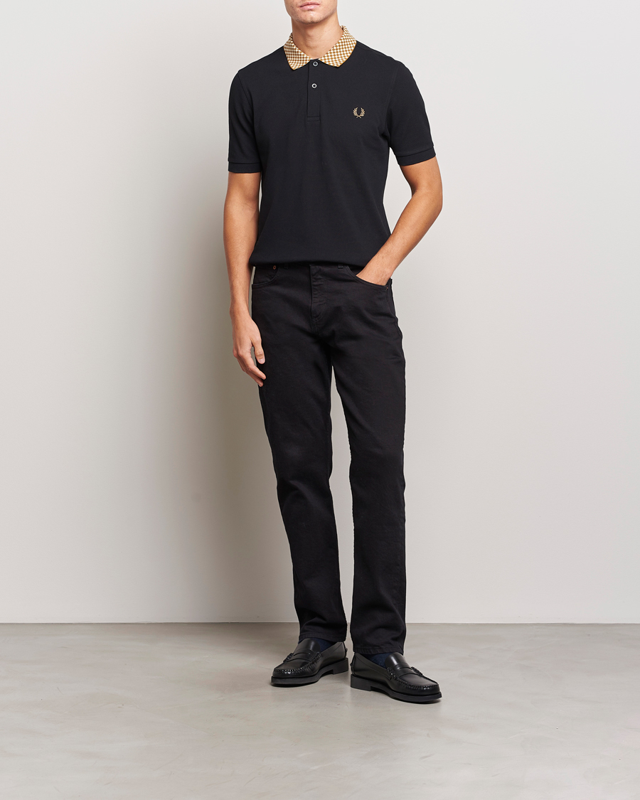 Hombres | Polos | Fred Perry | Checkboard Collar Polo Black