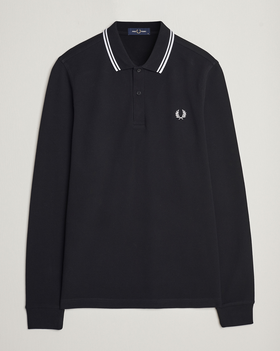 Hombres | Polos | Fred Perry | Long Sleeve Twin Tipped Shirt Black