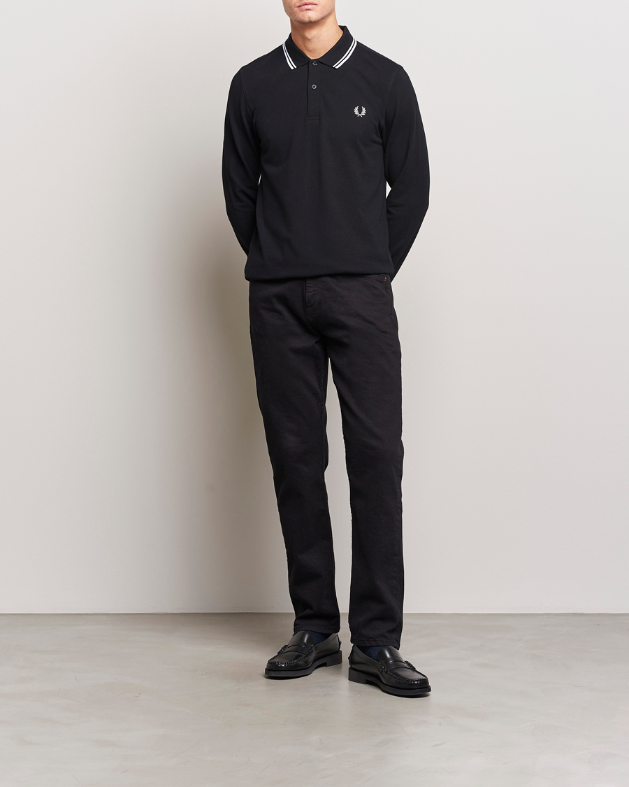 Hombres | Polos | Fred Perry | Long Sleeve Twin Tipped Shirt Black