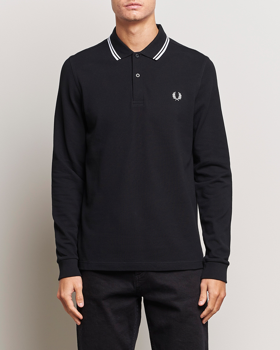 Hombres | Polos | Fred Perry | Long Sleeve Twin Tipped Shirt Black