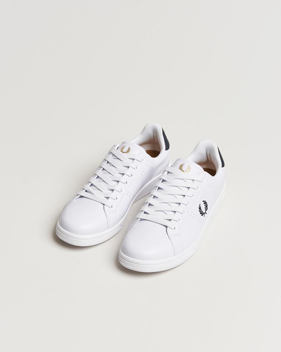 Hombres | Zapatillas | Fred Perry | B721 Leather Sneakers White/Navy