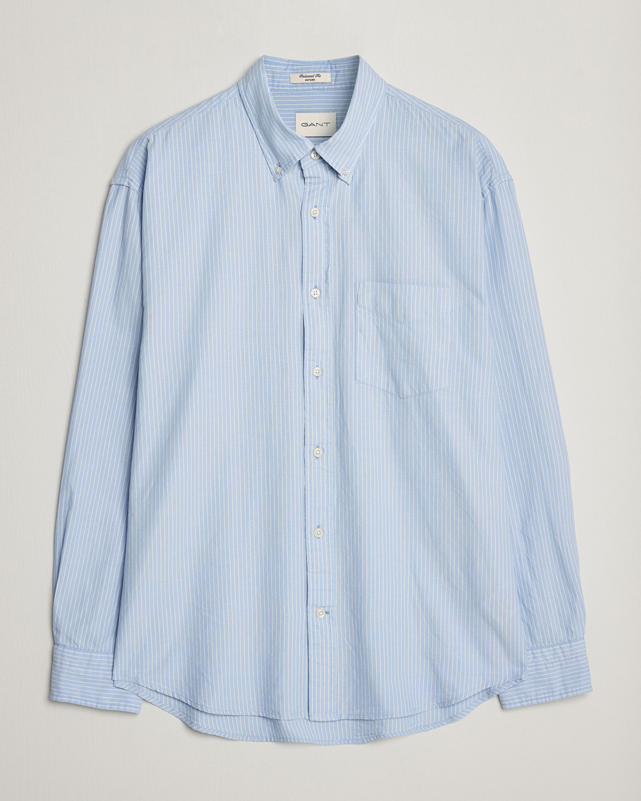 Hombres | Camisas | GANT | Regular Fit Archive Oxford Striped Shirt Muted Blue