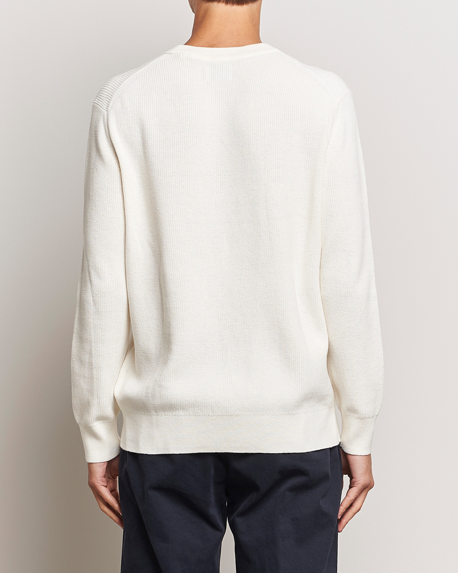 Hombres | Jerséis y prendas de punto | GANT | Cotton/Wool Rib Knitted Crew Neck Cream