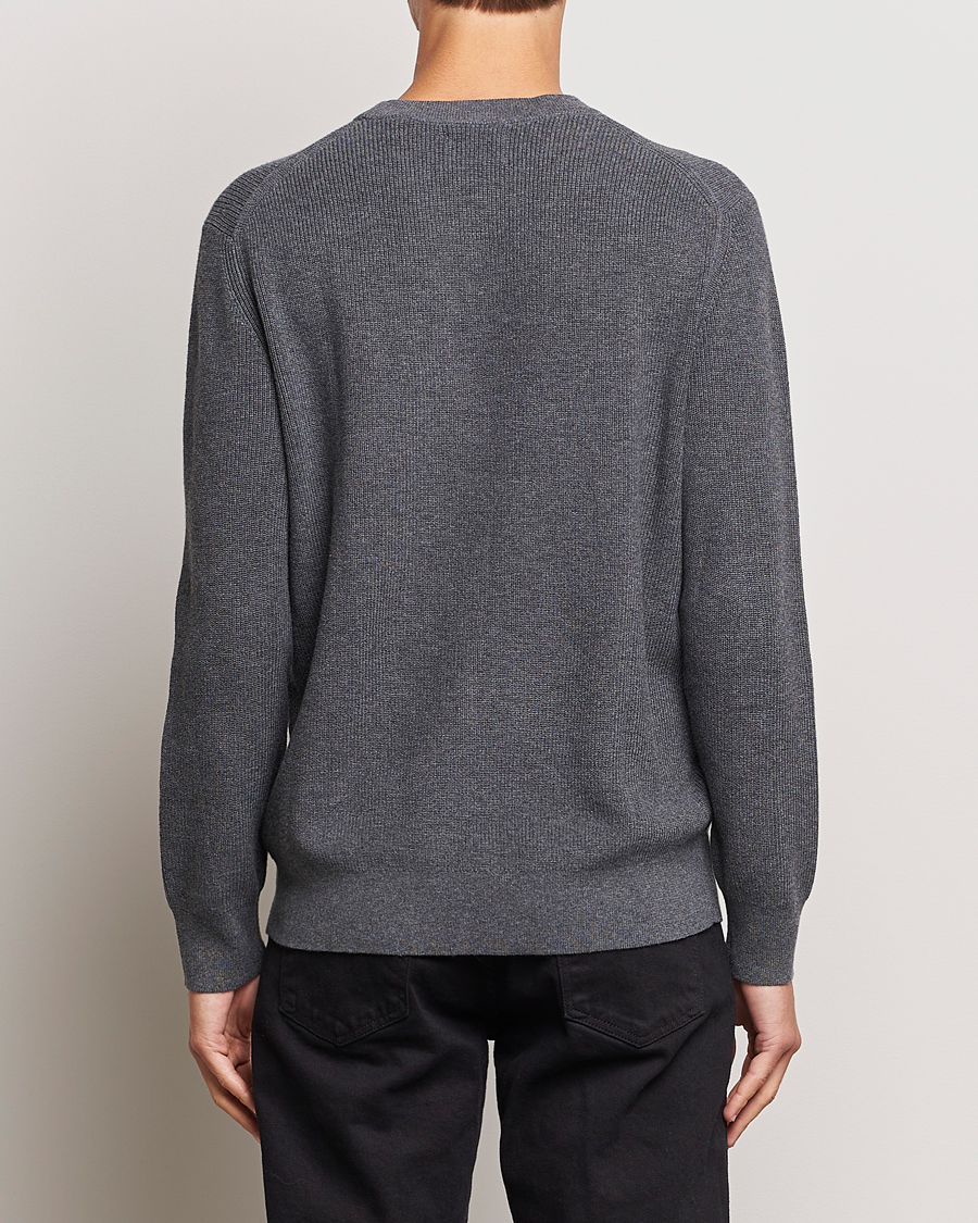 Hombres | Jerséis y prendas de punto | GANT | Cotton/Wool Rib Knitted Crew Neck Antrachite Melange