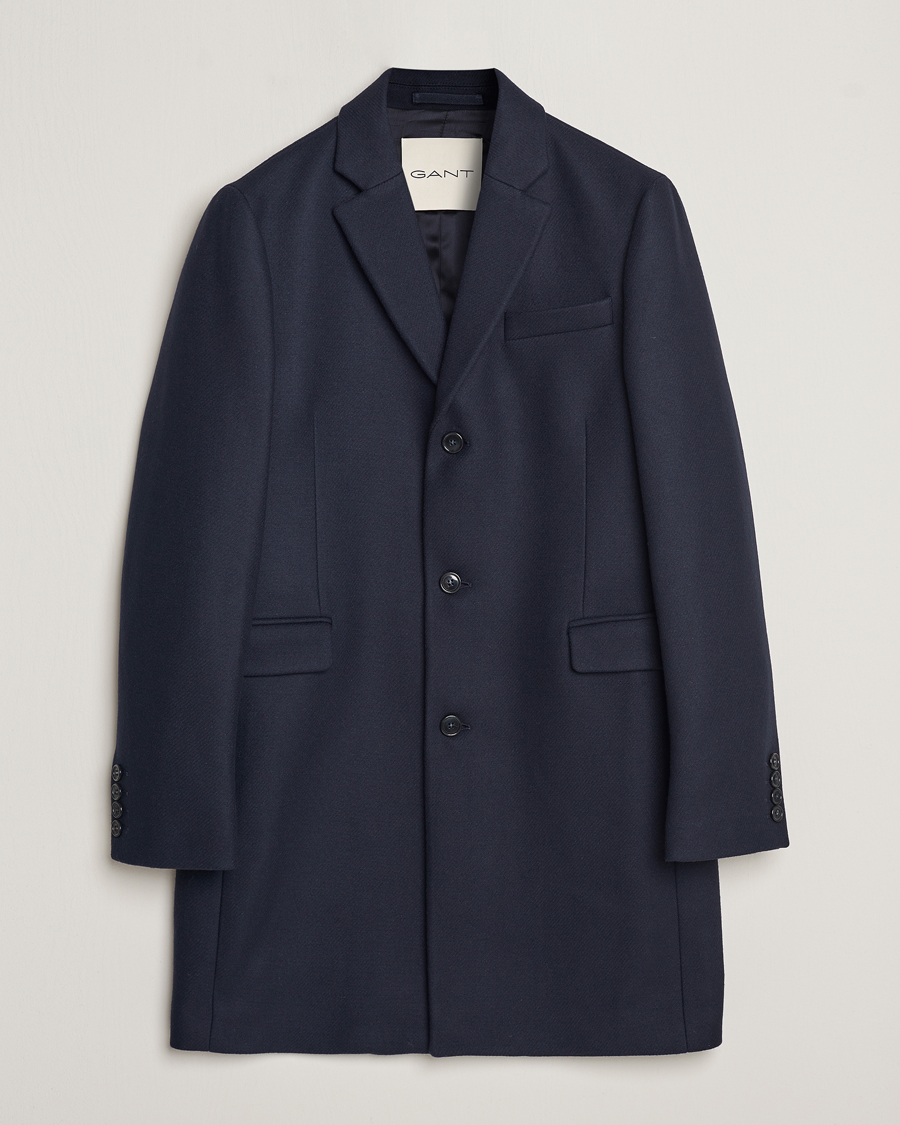 Hombres | Abrigos y chaquetas | GANT | Tailored Wool Coat Night Blue