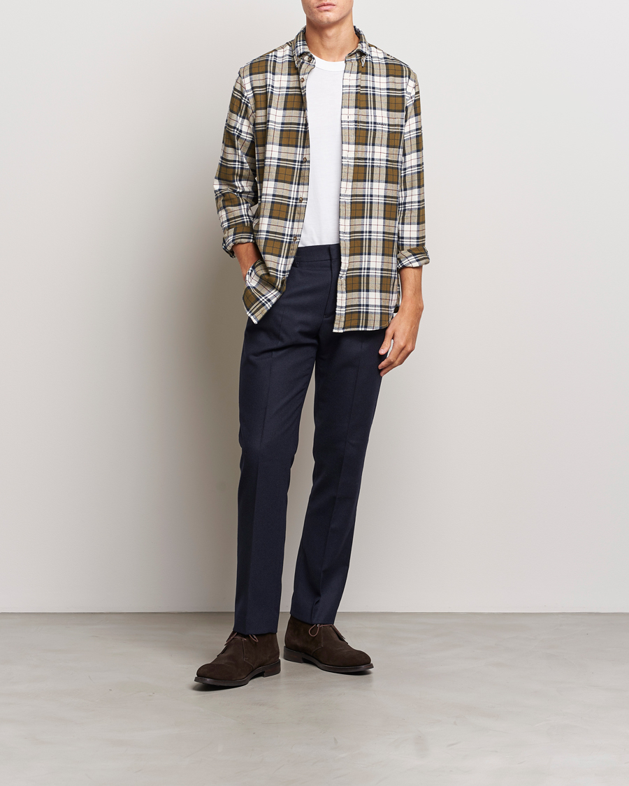 Hombres | Pantalones | Gant | Slim Flannel Pants Evening Blue