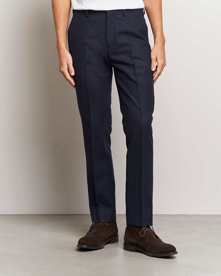 Hombres | Pantalones | Gant | Slim Flannel Pants Evening Blue