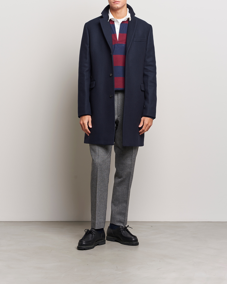 Hombres | Pantalones | Gant | Tapered Herringbone Wool Pants Black