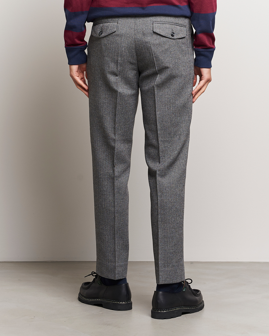 Hombres | Pantalones | Gant | Tapered Herringbone Wool Pants Black