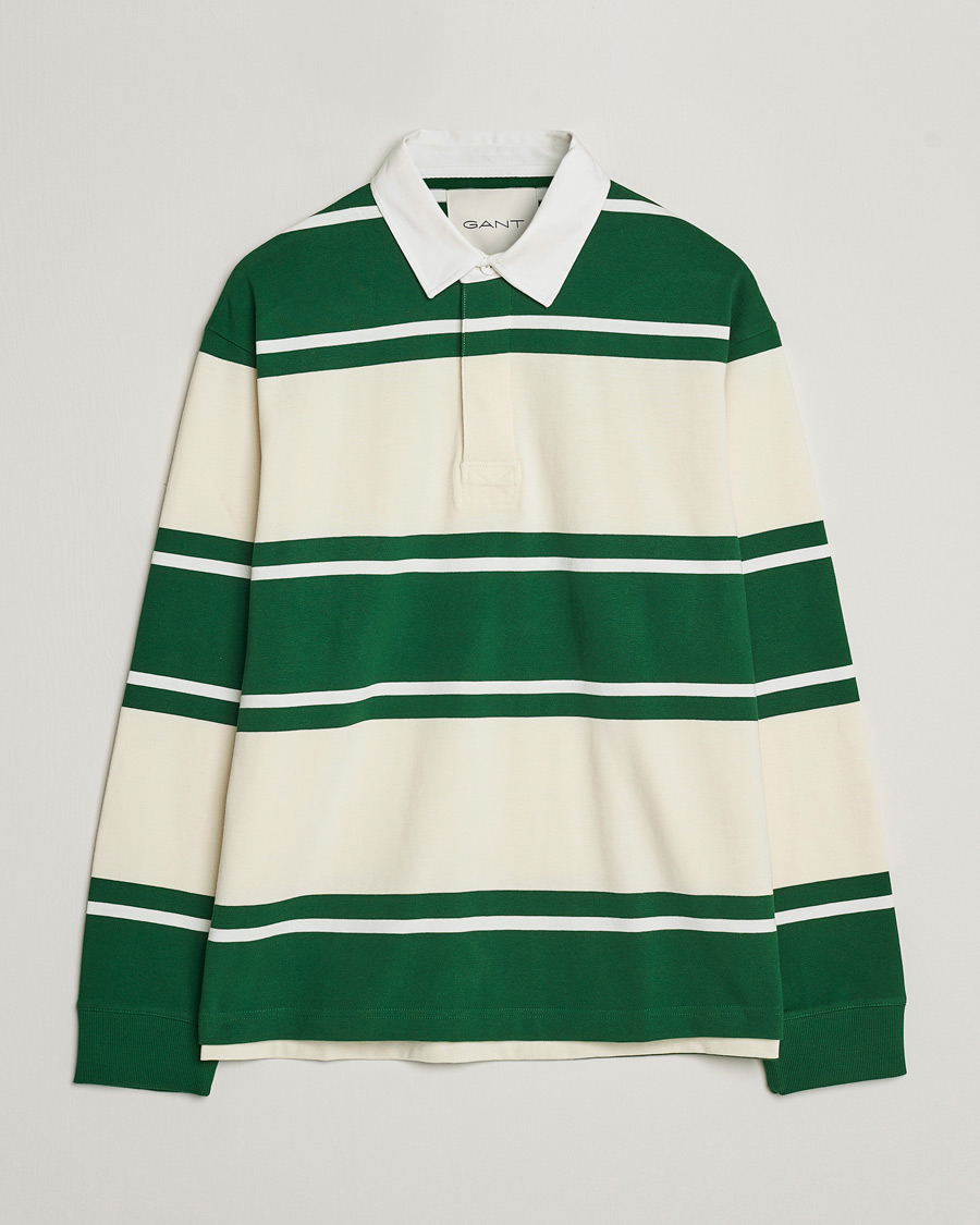 Hombres | Jerséis y prendas de punto | GANT | Striped Heavy Rugger Strong Green