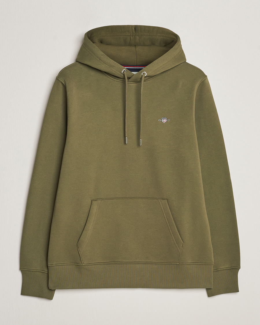 Hombres | Jerséis y prendas de punto | GANT | Original Shield Logo Hoodie Juniper Green
