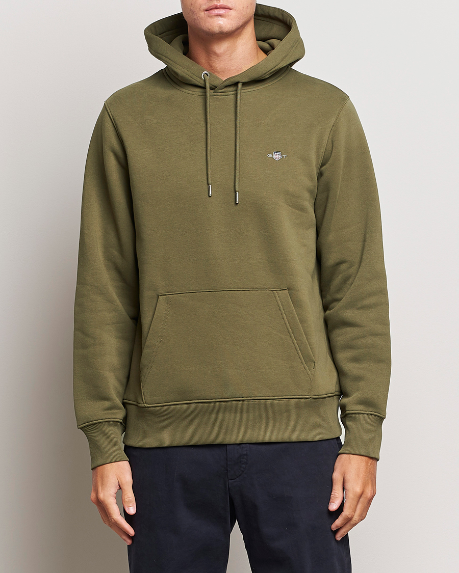 Hombres | Jerséis y prendas de punto | GANT | Original Shield Logo Hoodie Juniper Green