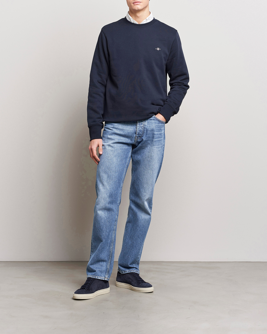 Hombres | Jerséis y prendas de punto | Gant | Original Crew Neck Sweatshirt Evening Blue