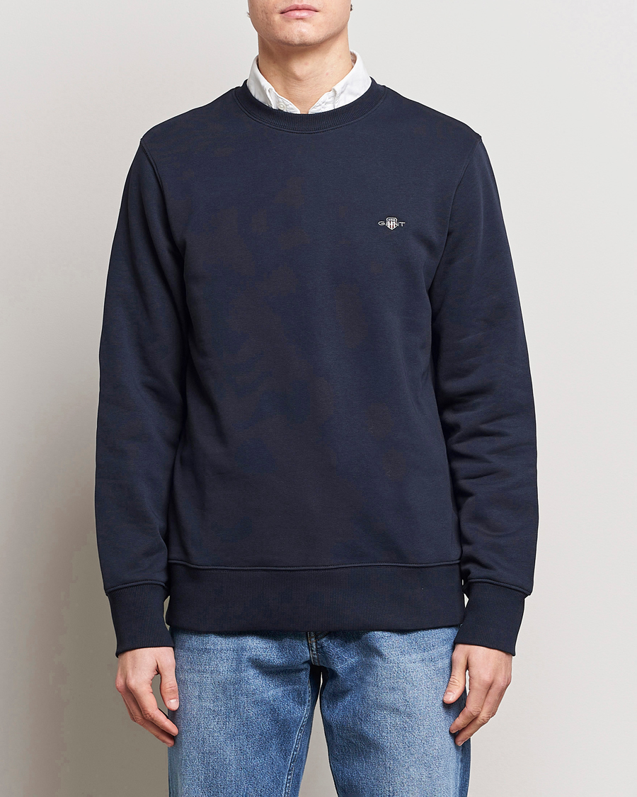 Hombres | Jerséis y prendas de punto | Gant | Original Crew Neck Sweatshirt Evening Blue