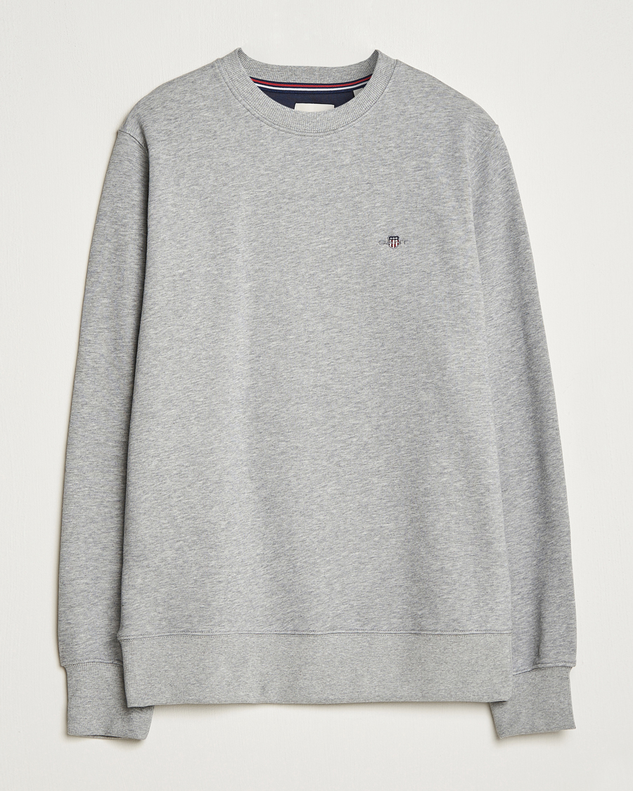 Hombres | Jerséis y prendas de punto | Gant | Original Crew Neck Sweatshirt Grey Melange
