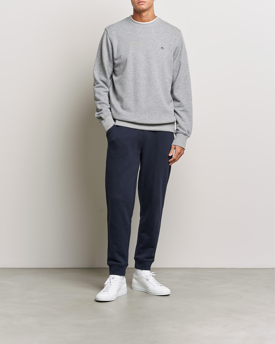 Hombres | Jerséis y prendas de punto | Gant | Original Crew Neck Sweatshirt Grey Melange