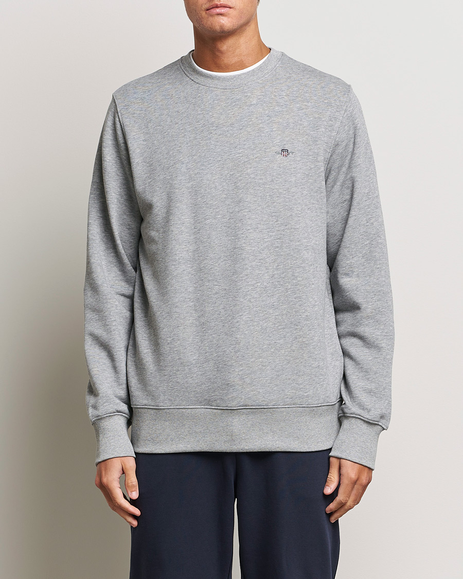 Hombres | Jerséis y prendas de punto | Gant | Original Crew Neck Sweatshirt Grey Melange
