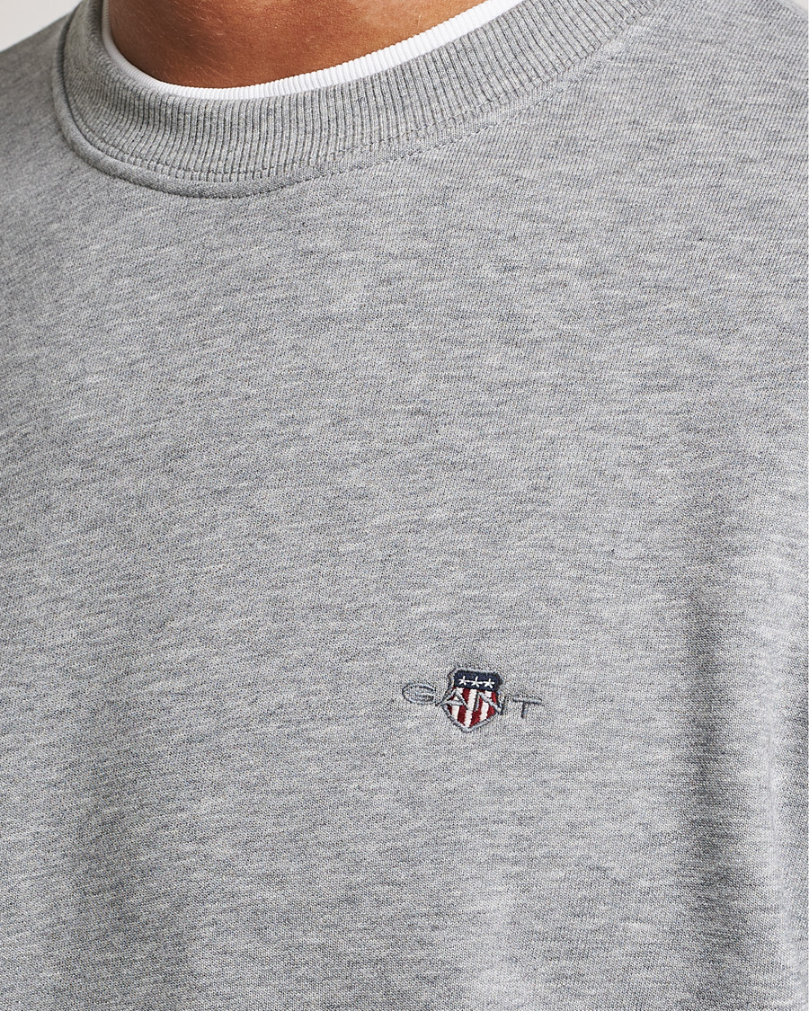 Hombres | Jerséis y prendas de punto | Gant | Original Crew Neck Sweatshirt Grey Melange