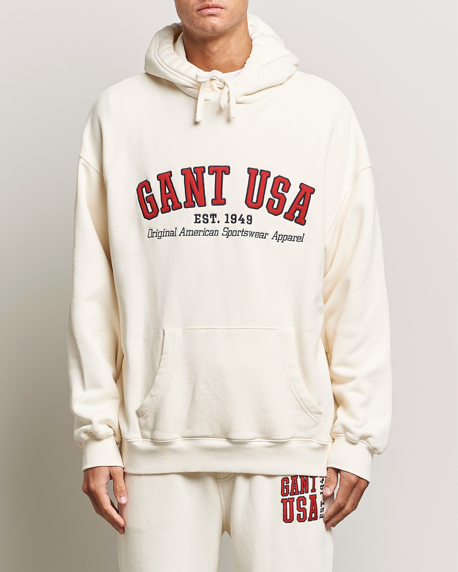 Hombres | Jerséis y prendas de punto | GANT | USA Hoodie Cream