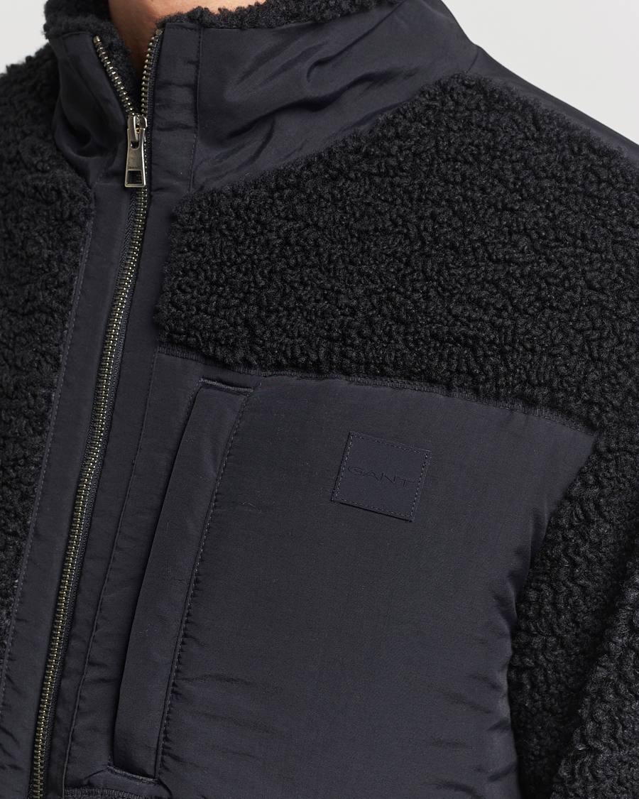 Hombres | Jerséis y prendas de punto | GANT | Sherpa Fleece Full Zip Black