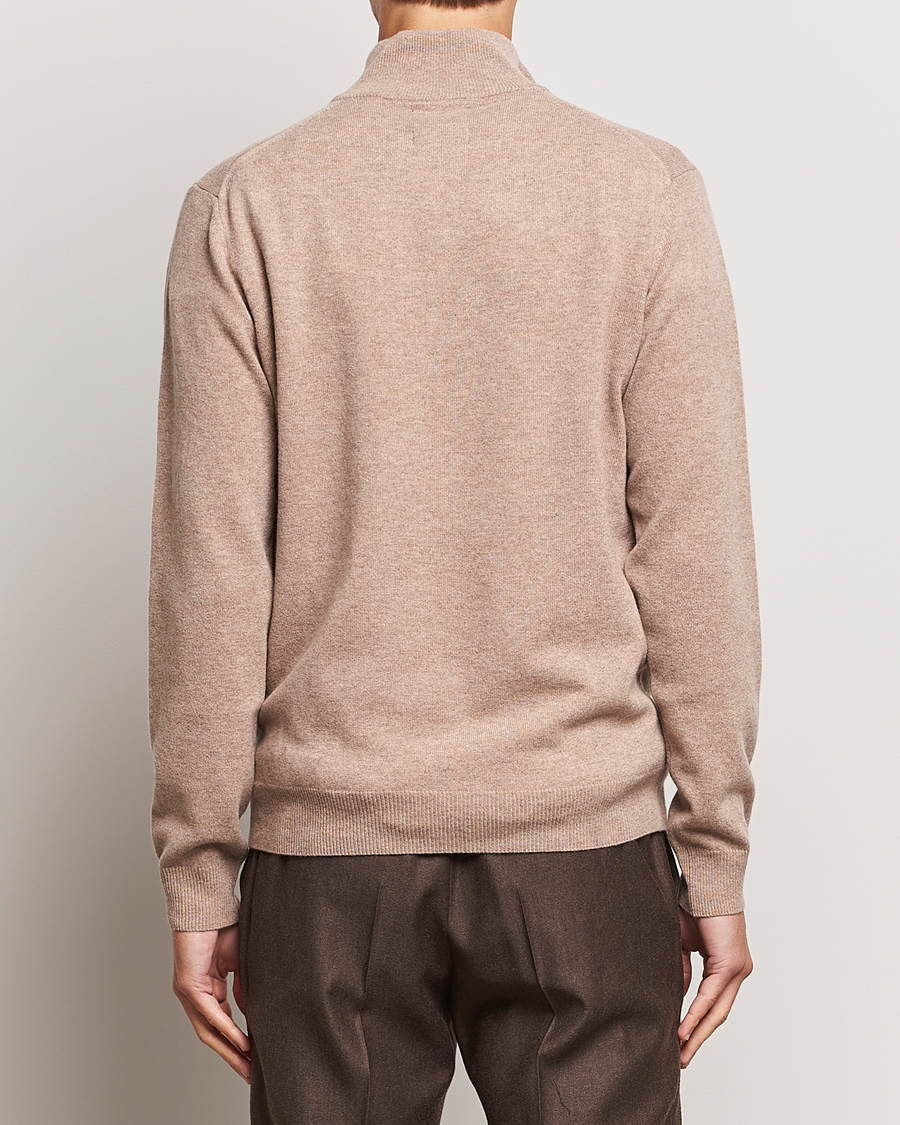 Hombres | Jerséis y prendas de punto | GANT | Lamsbwool Half Zip Dark Sand