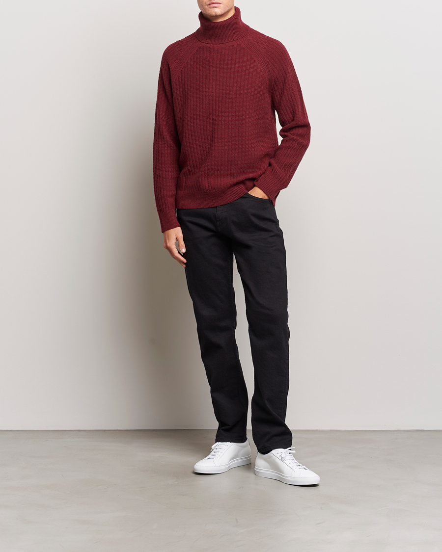 Hombres | Jerséis y prendas de punto | GANT | Lambswool Textured Rollneck Plumped Red