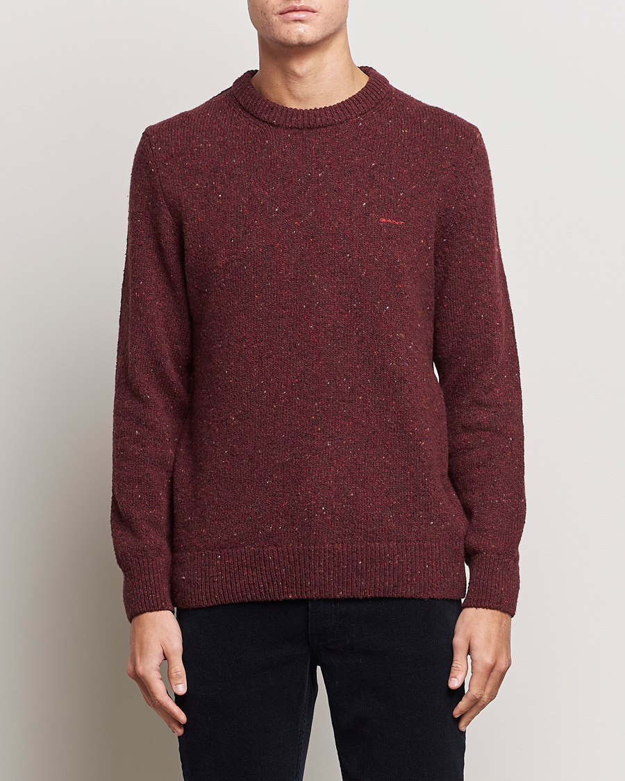 Hombres | Jerseys de punto | GANT | Neps Donegal Crew Neck Sweater Plumped Red