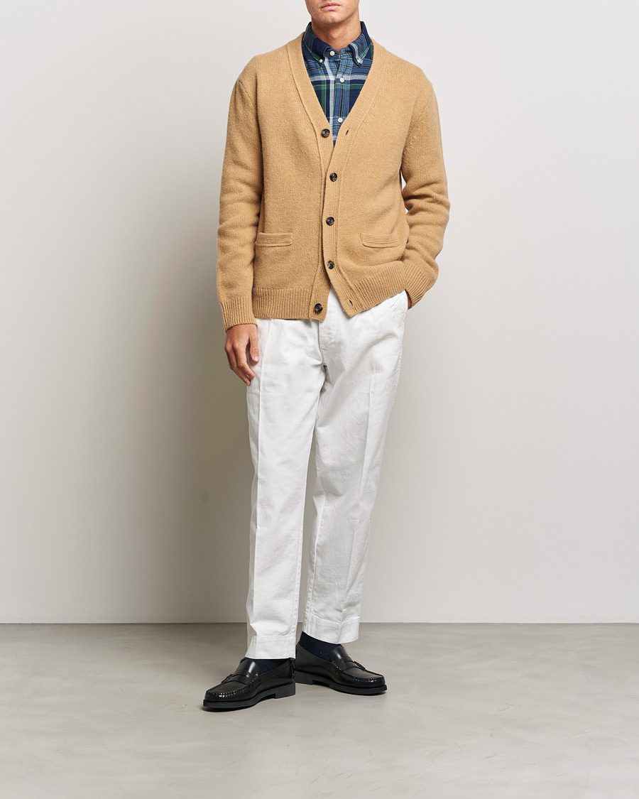 Hombres | Jerséis y prendas de punto | GANT | Soft Wool Cardigan Khaki Melange