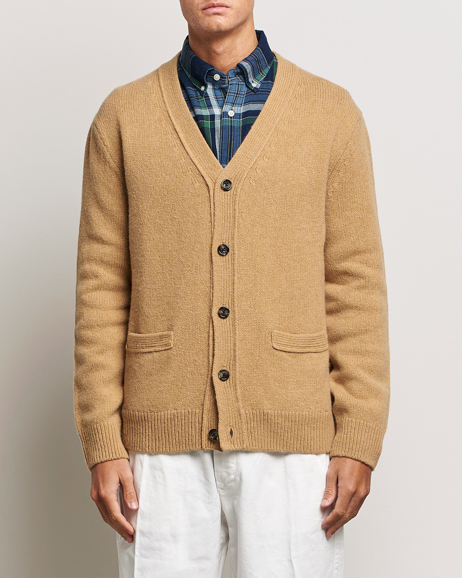 Hombres | Jerséis y prendas de punto | GANT | Soft Wool Cardigan Khaki Melange